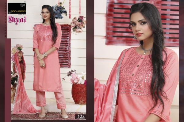 Manjeera Shyni Fancy Wear Chanderi Ready Made Dress Collection